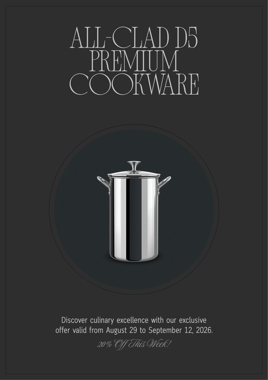 All-Clad D5 Stainless-Steel Sauce Pan — promotional graphic
