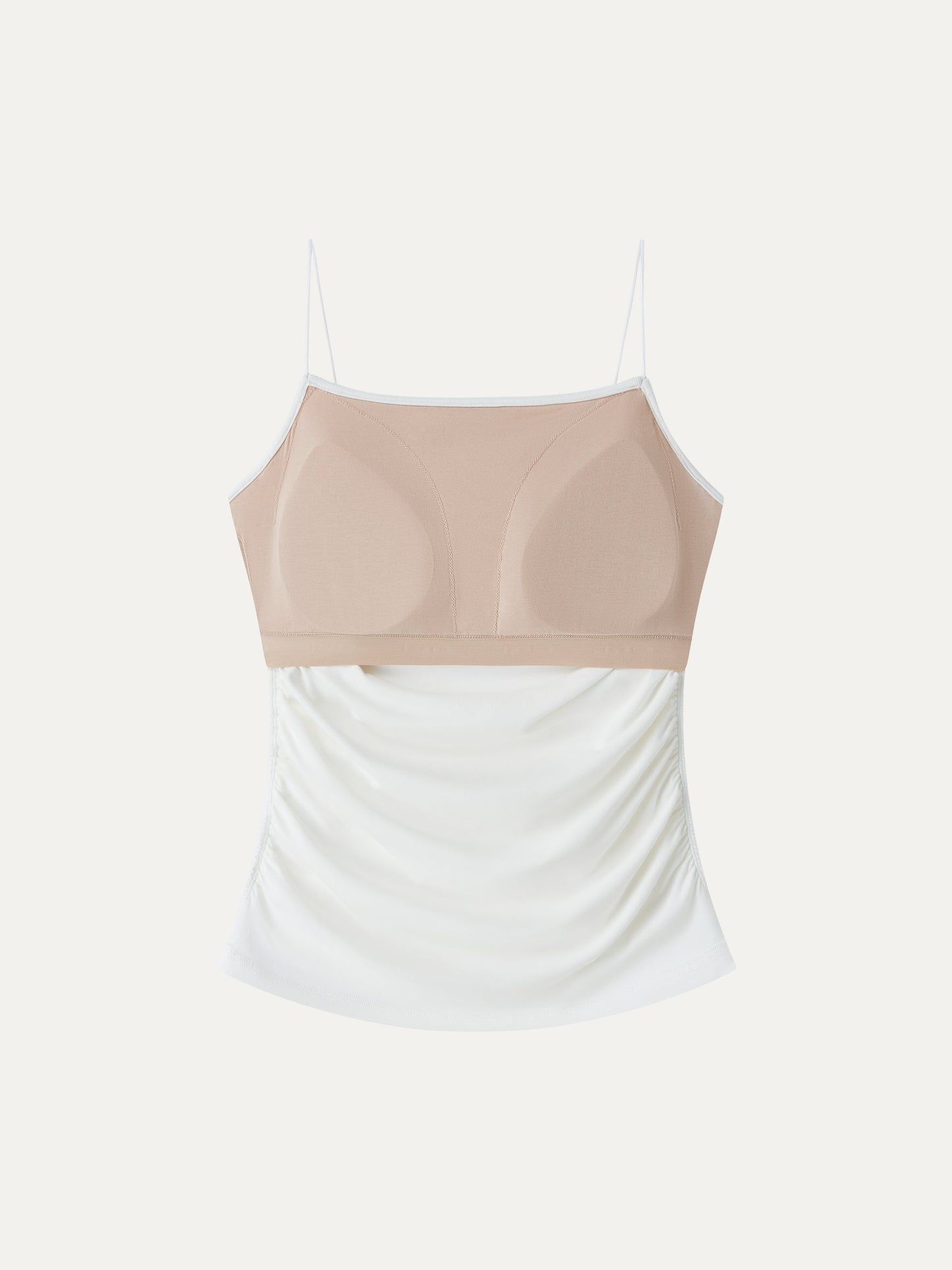 SkinKiss Square Neck Ruched Spaghetti Bra Top
