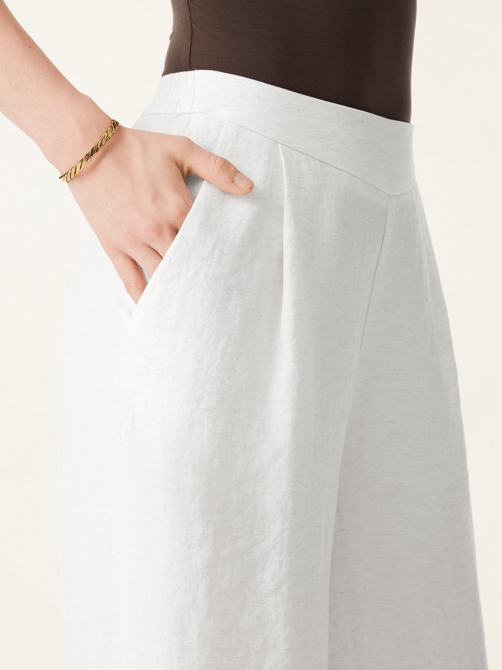 2Pcs Set Crewneck Tee & Mid Rise Wide Leg Pant with Pockets