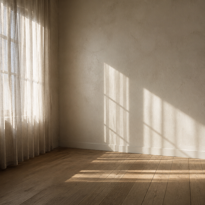 Morning light in a bedroom — atmosphere image, not the product