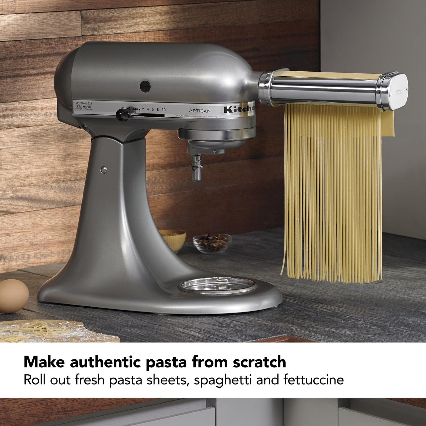 KitchenAid 3-Piece Pasta Roller & Cutter Set, Metal Attachment for Stand Mixer