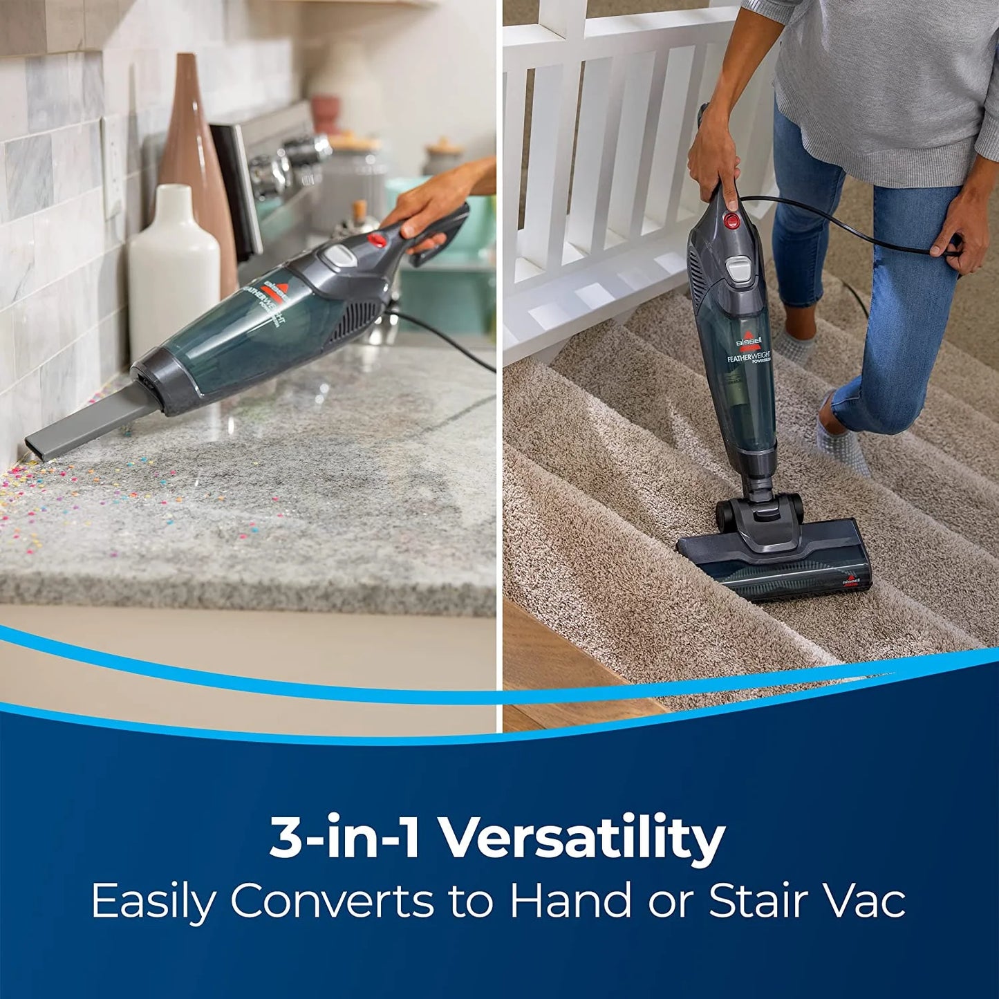 BISSELL Featherweight PowerBrush Vacuum 2773A - Ultra-Lightweight 3-in-1 Cleaner