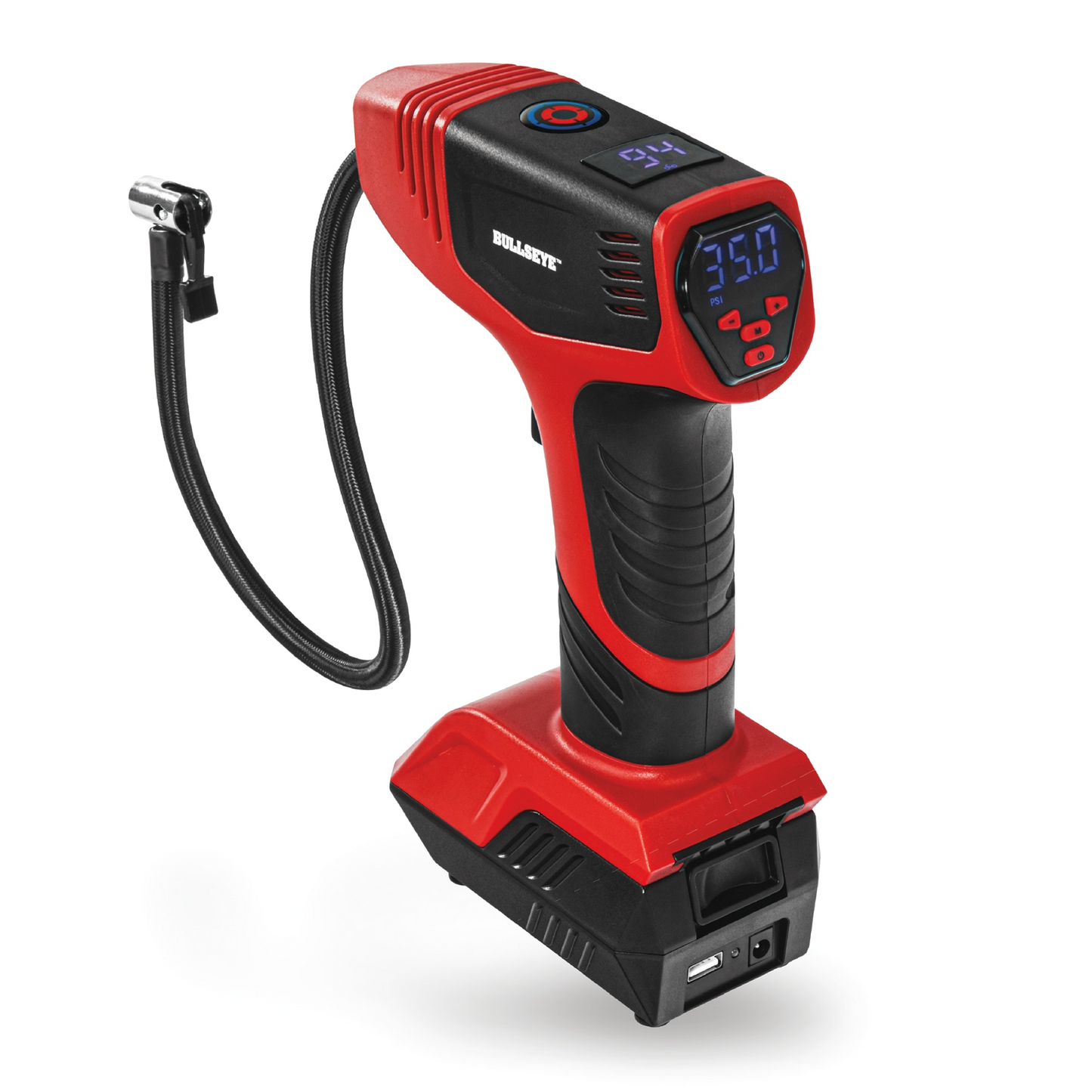 Cordless Digital Tire Inflator Pump by Bullseye Pro, Portable Rechargeable Air C
