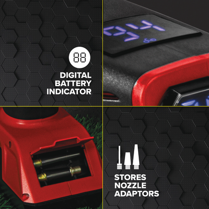 Cordless Digital Tire Inflator Pump by Bullseye Pro, Portable Rechargeable Air C