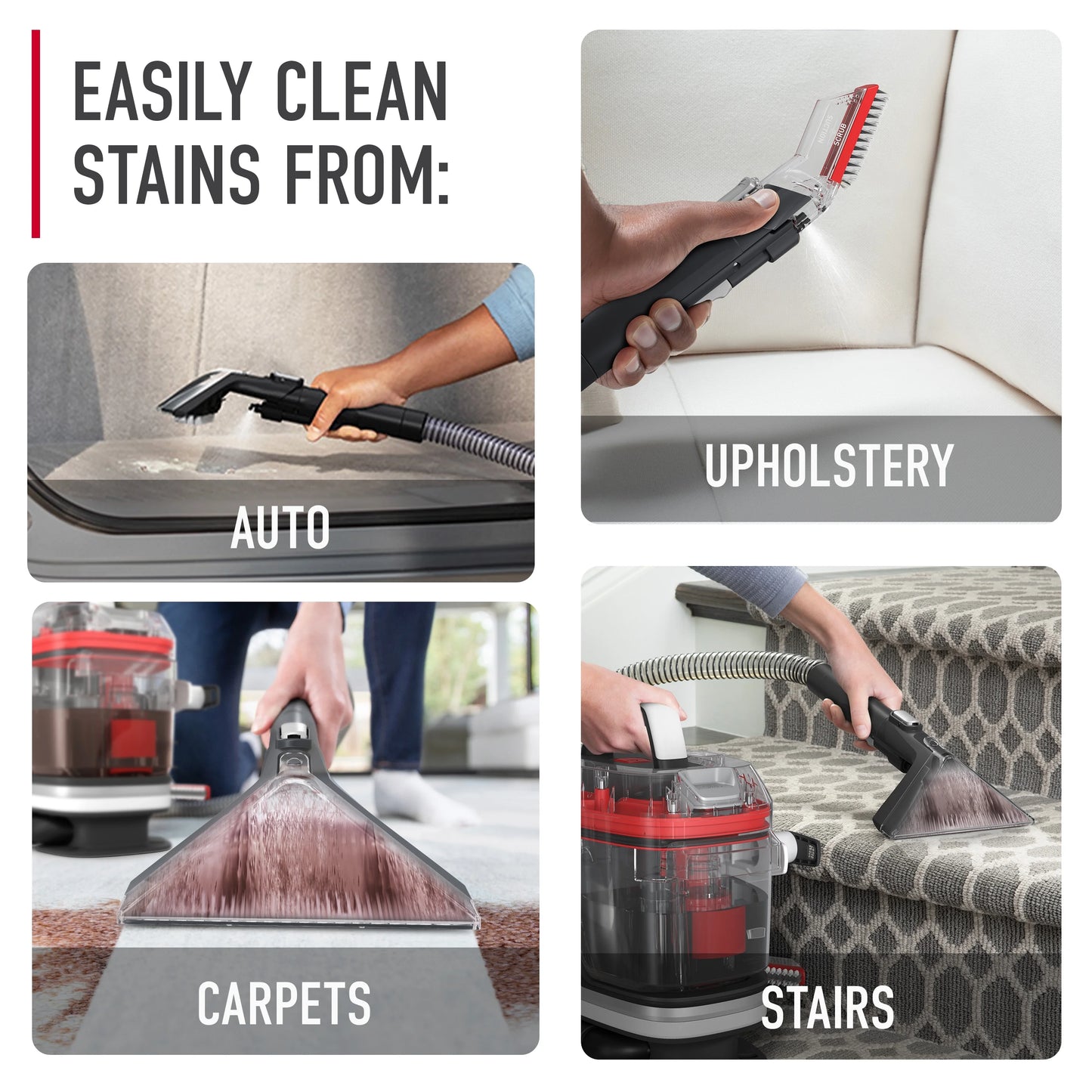 Hoover CleanSlate FH14010 Portable Spot Cleaner Carpet Upholstery Stairs