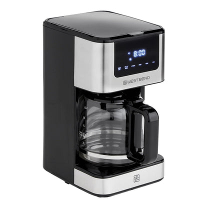 West Bend 12 Cup Hot & Iced Coffee Maker, Stainless Steel, Programmable, CMWB12B