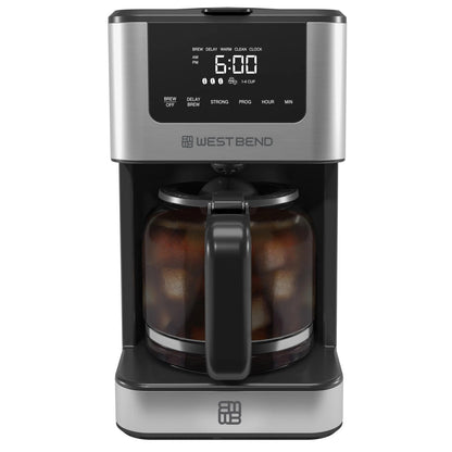 West Bend 12 Cup Hot & Iced Coffee Maker, Stainless Steel, Programmable, CMWB12B