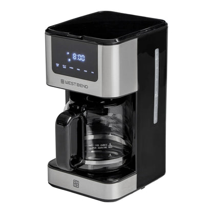 West Bend 12 Cup Hot & Iced Coffee Maker, Stainless Steel, Programmable, CMWB12B
