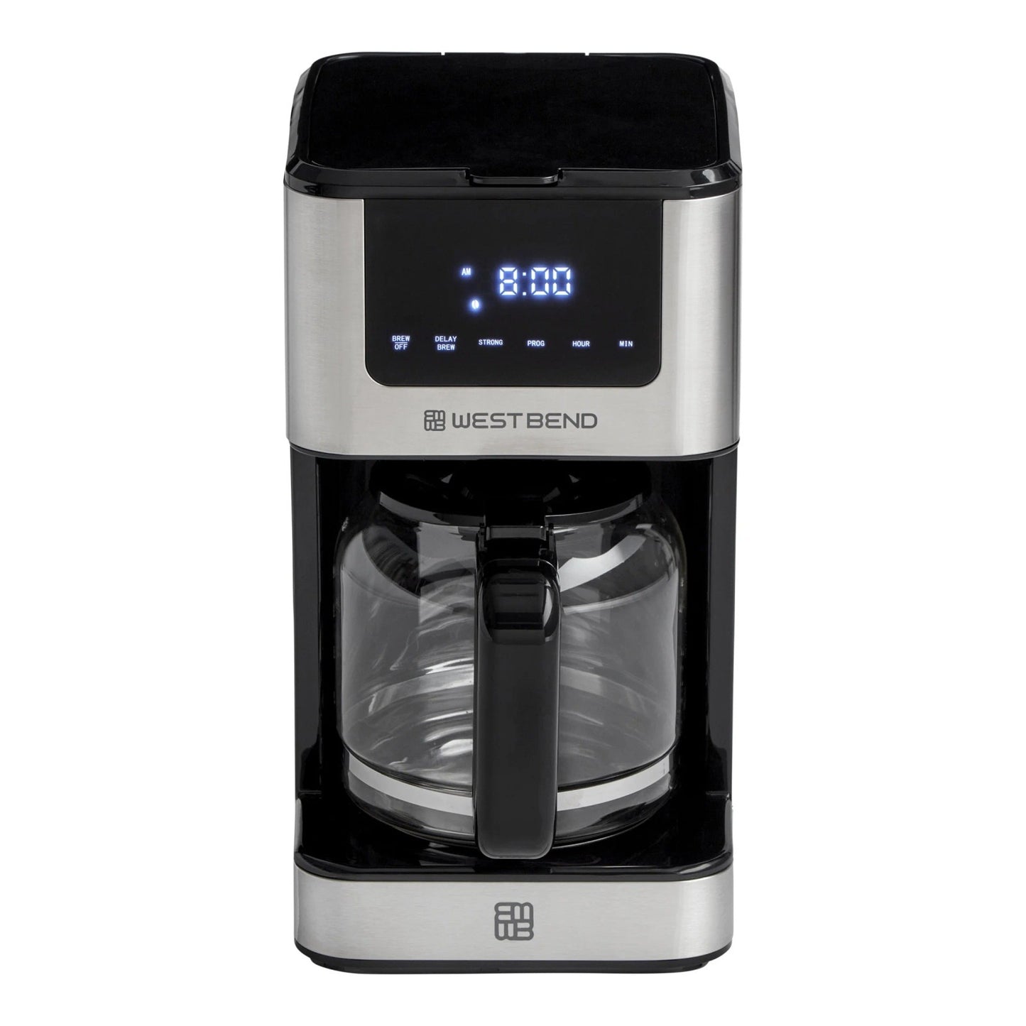 West Bend 12 Cup Hot & Iced Coffee Maker, Stainless Steel, Programmable, CMWB12B